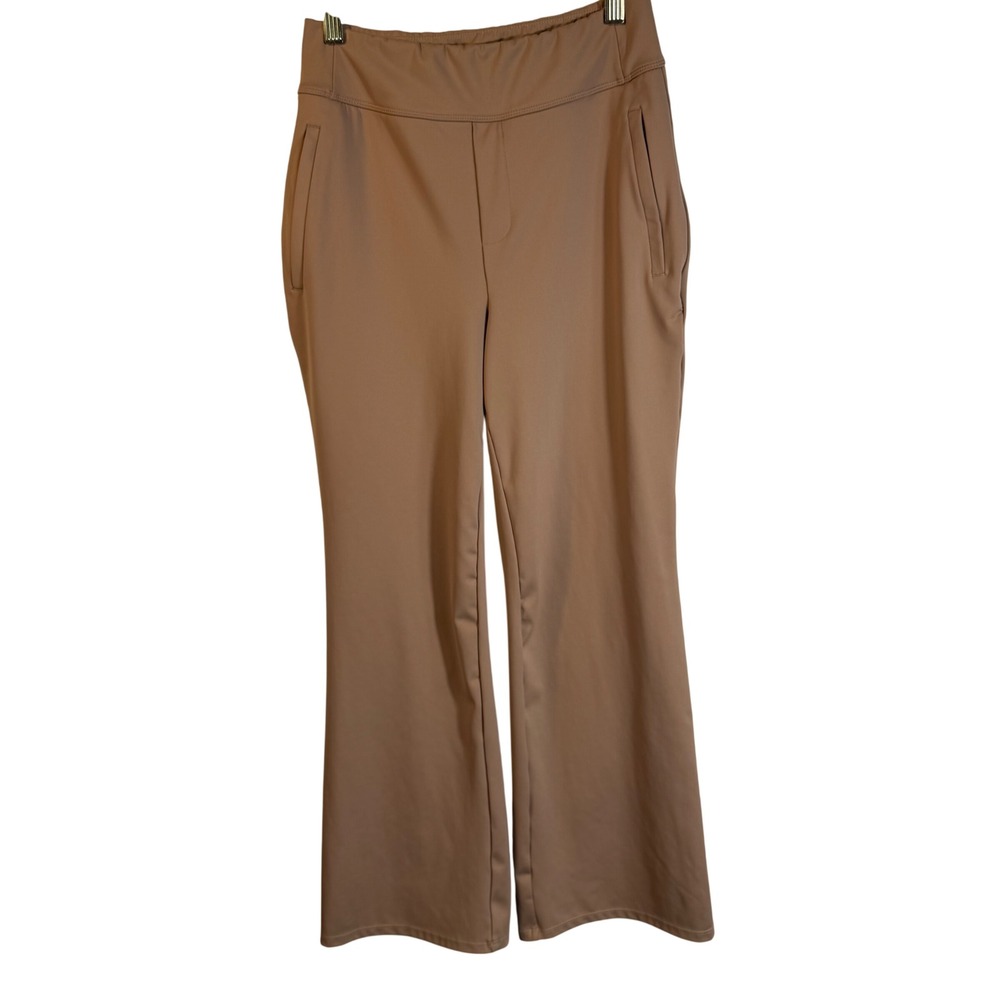 Halara Tan Wide Leg High Waisted Petite Pants Side Zipper Pockets Small NWT
